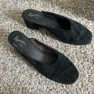 Seychelles Black Suede Mules